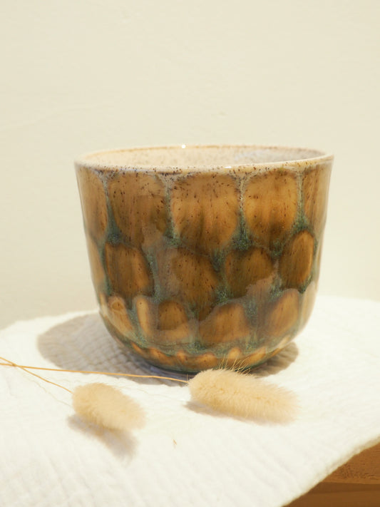 Bougie pot écaille vert