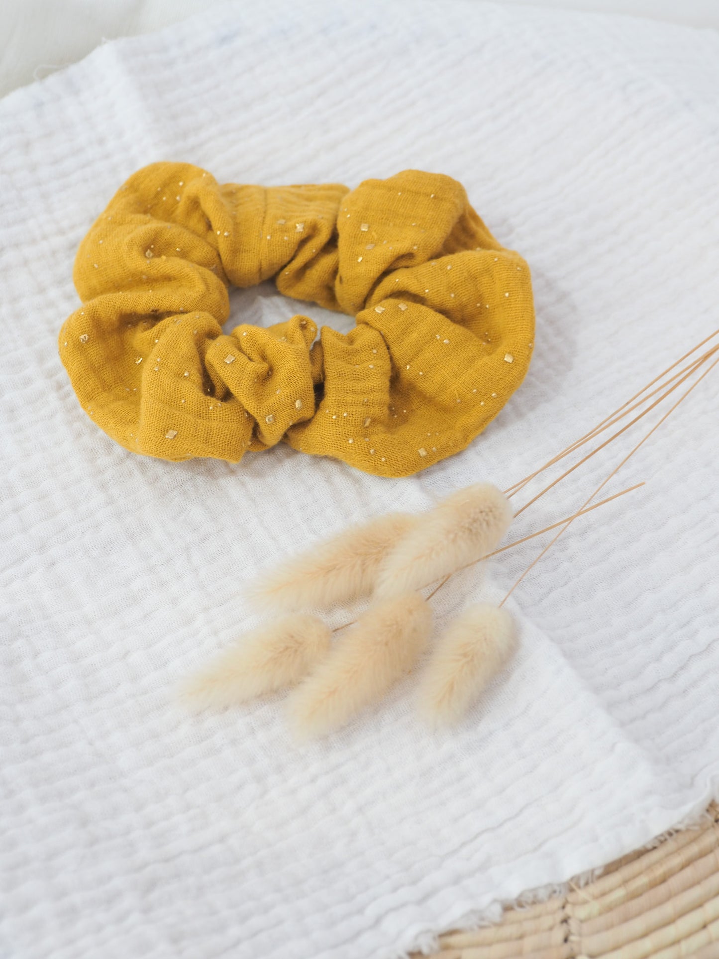 Chouchou moutarde pailleté