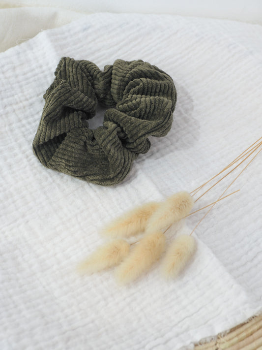 Chouchou velours kaki