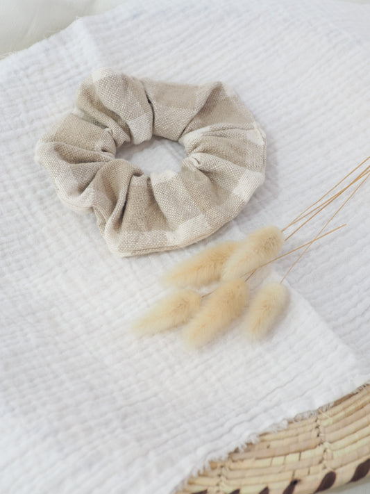 Chouchou tartan beige