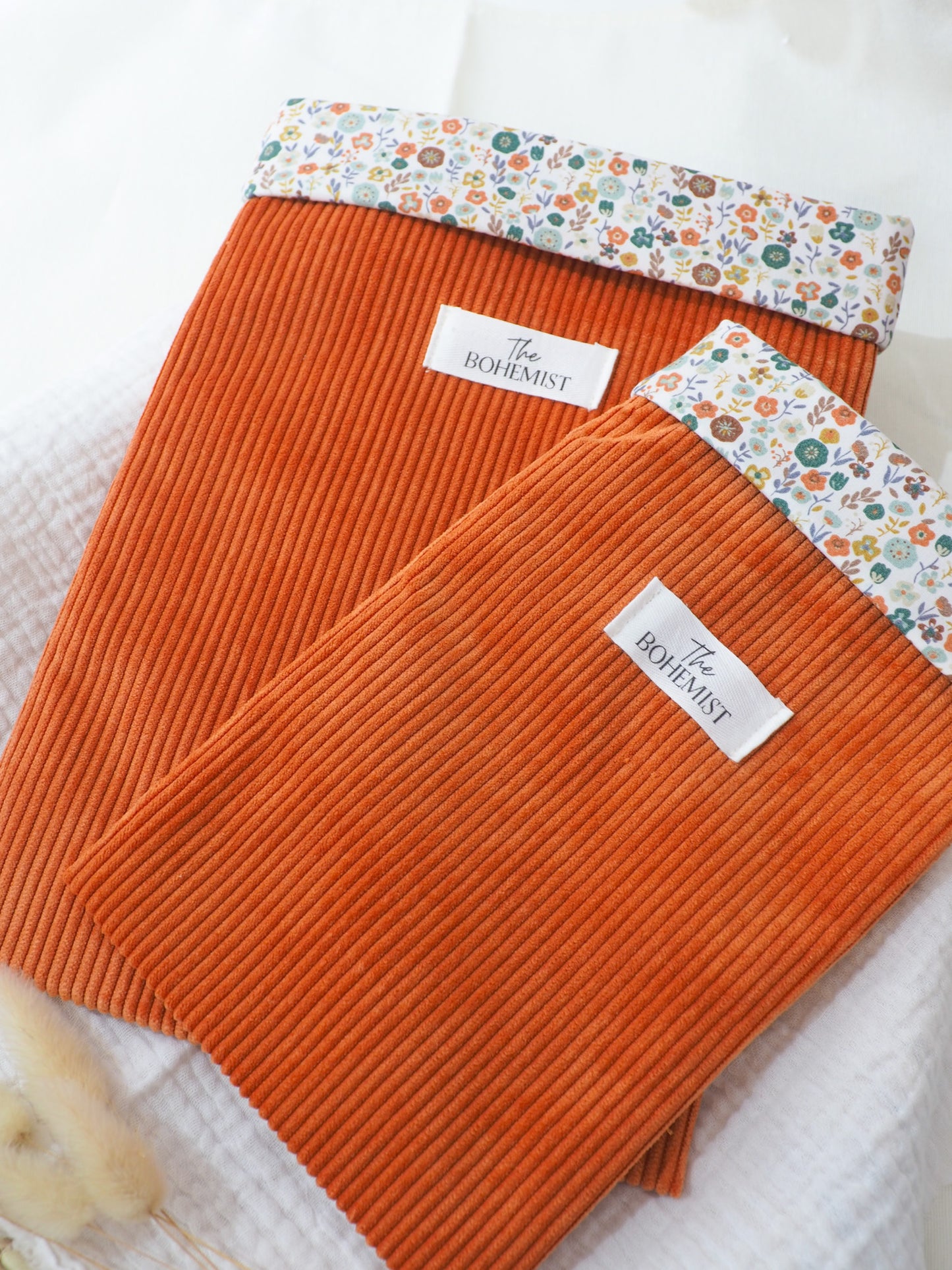 Pochette à livre broché • Velours terracotta