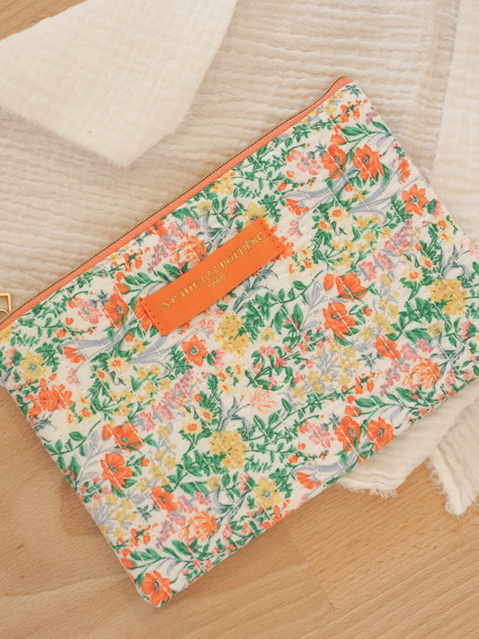 Pochette plate fleurs vintage