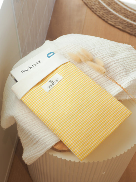 Pochette à livre poche • Vichy jaune