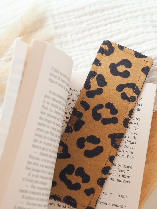 Marque page tissus • Léopard/Noir