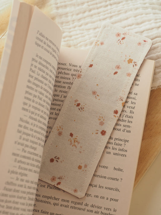 Marque page tissus • Fleuri/Bordeaux