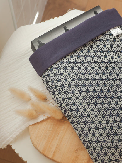 Pochette à livre grand format • Motif bleu marine