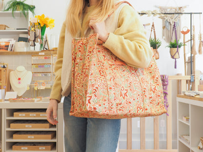 Sac cabas indien rose