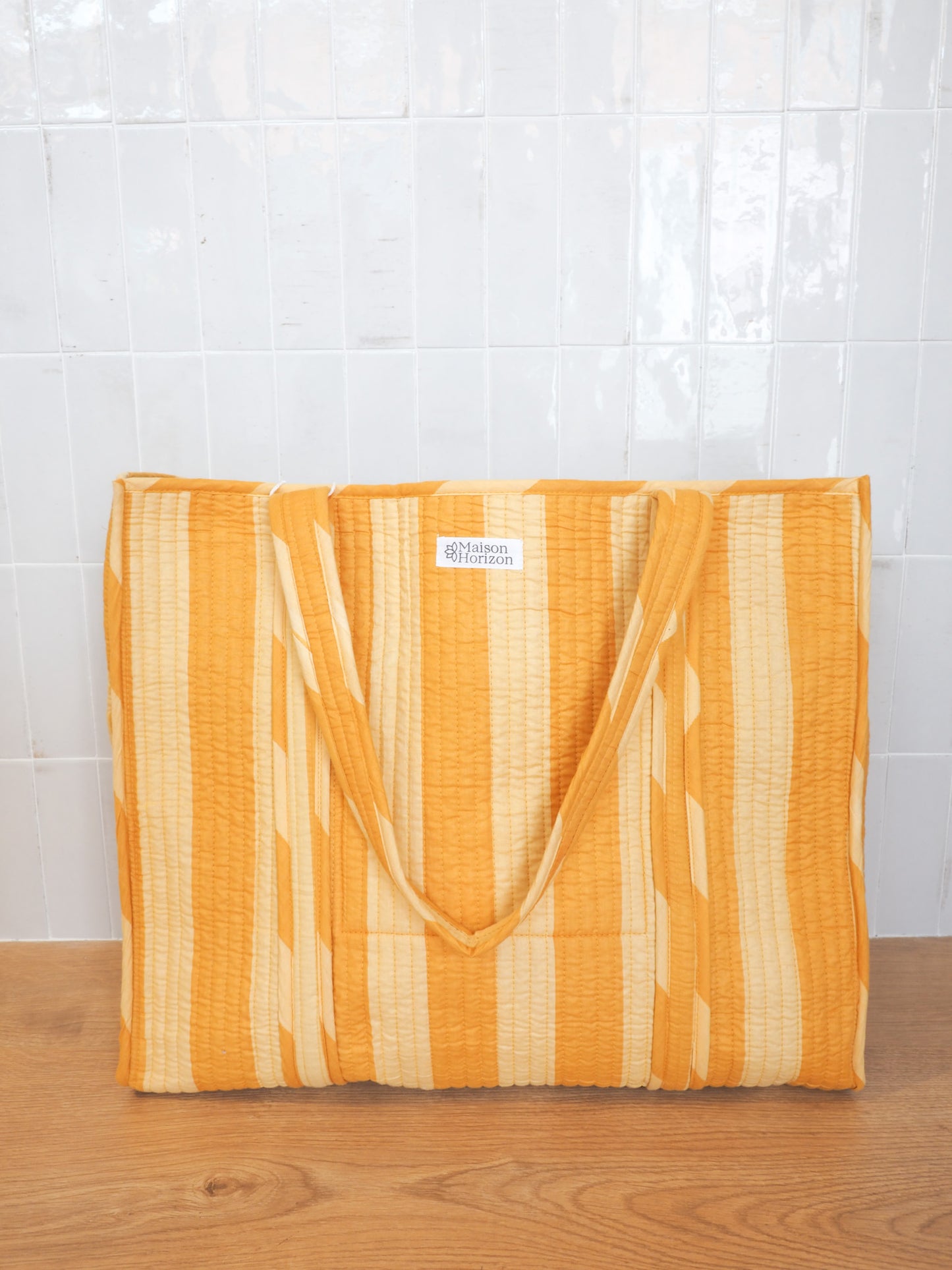 Sac cabas rayé jaune