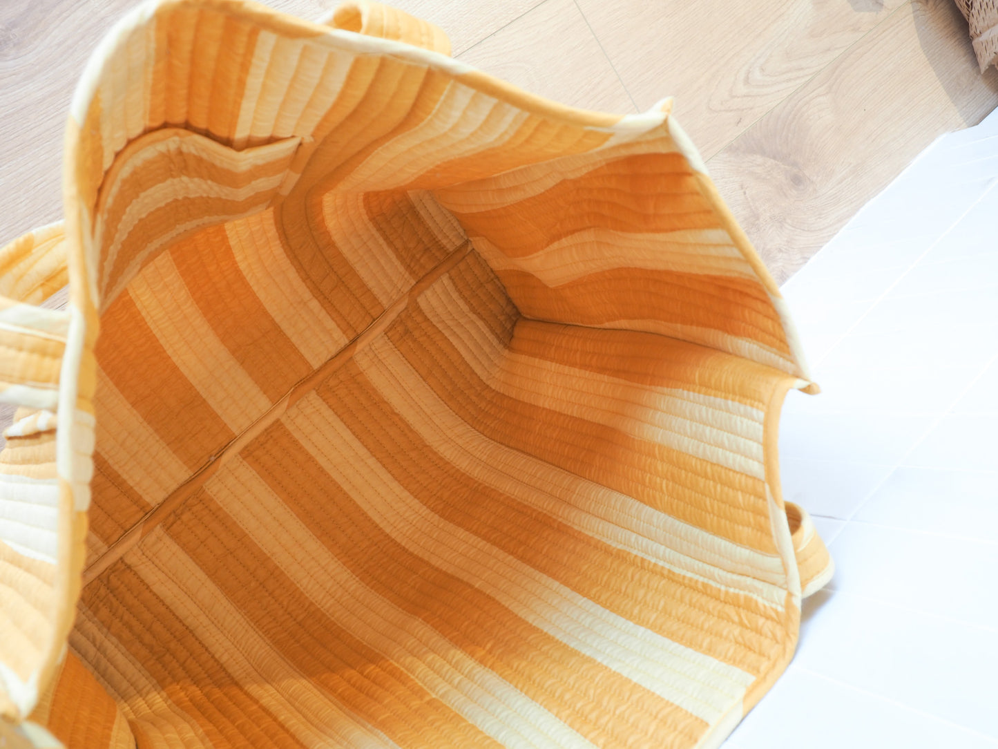 Sac cabas rayé jaune