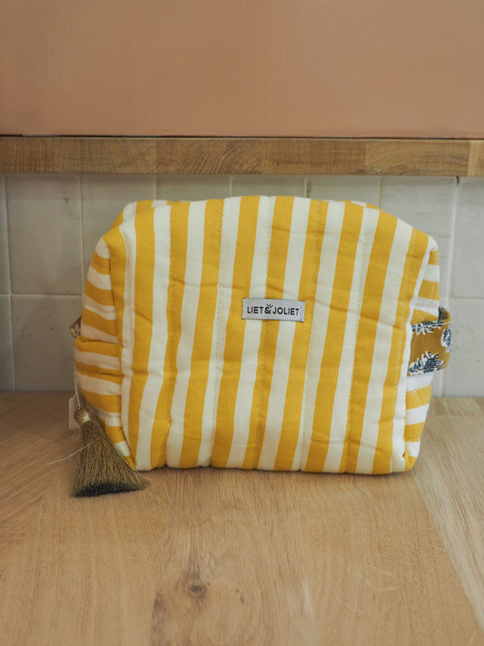 Trousse de toilette S - Rayures jaunes