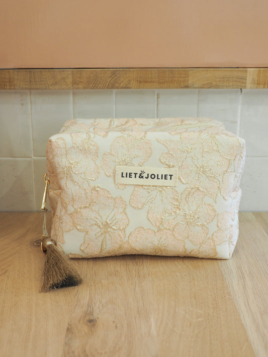 Trousse de toilette S - Broderie grosses fleurs