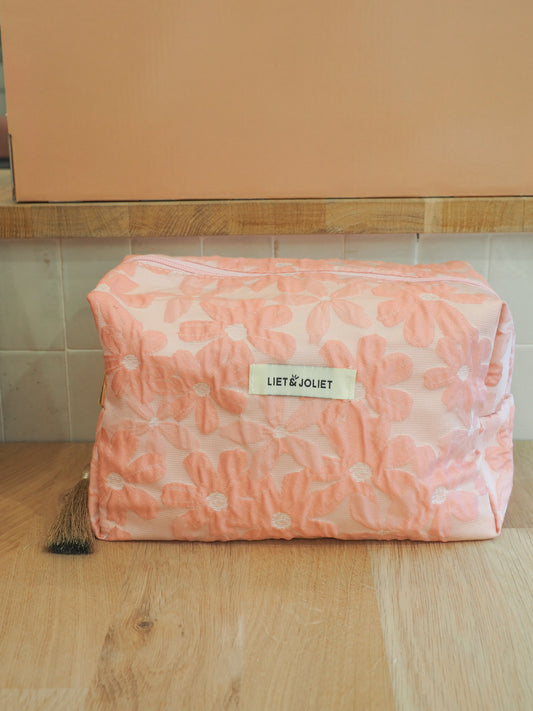 Trousse de toilette M - Fleurs roses