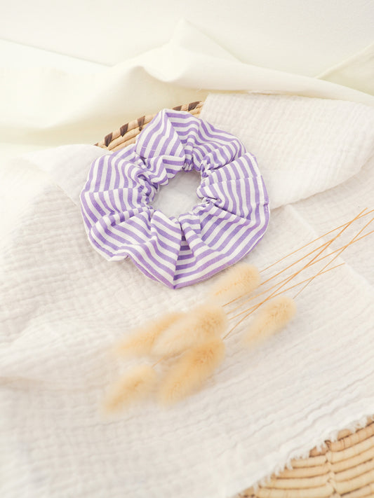 Chouchou rayé violet horizontal