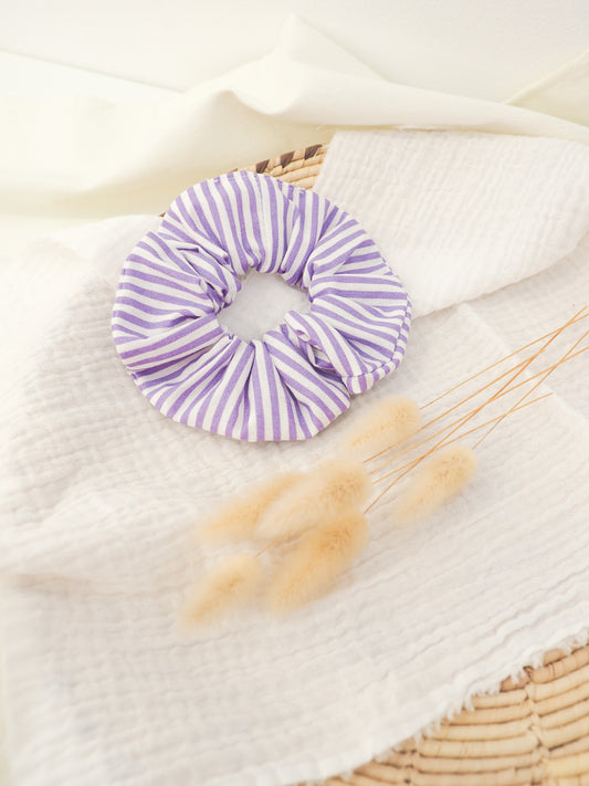 Chouchou rayé violet vertical