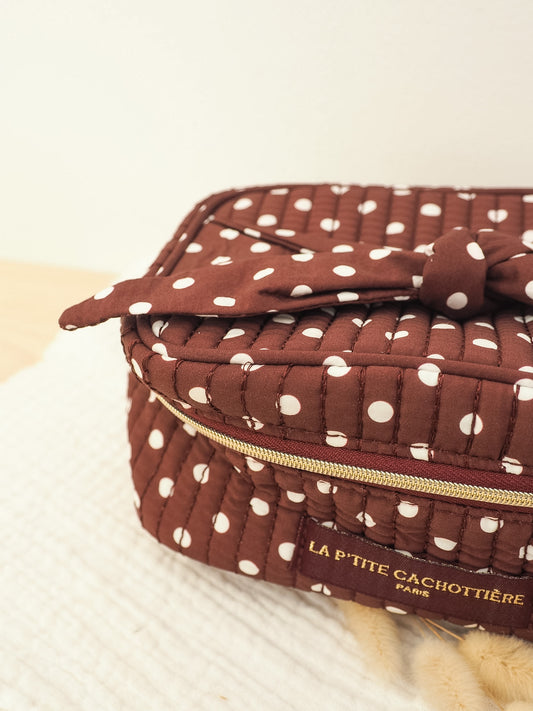 Vanity bordeaux à pois