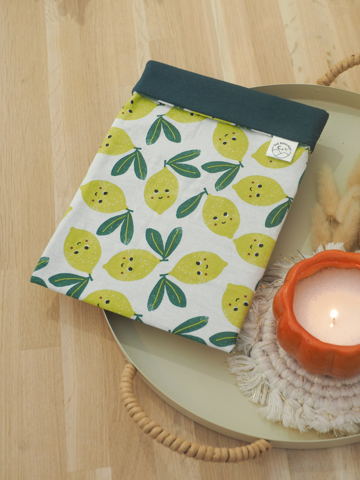 Petite pochette à livre • Citrons