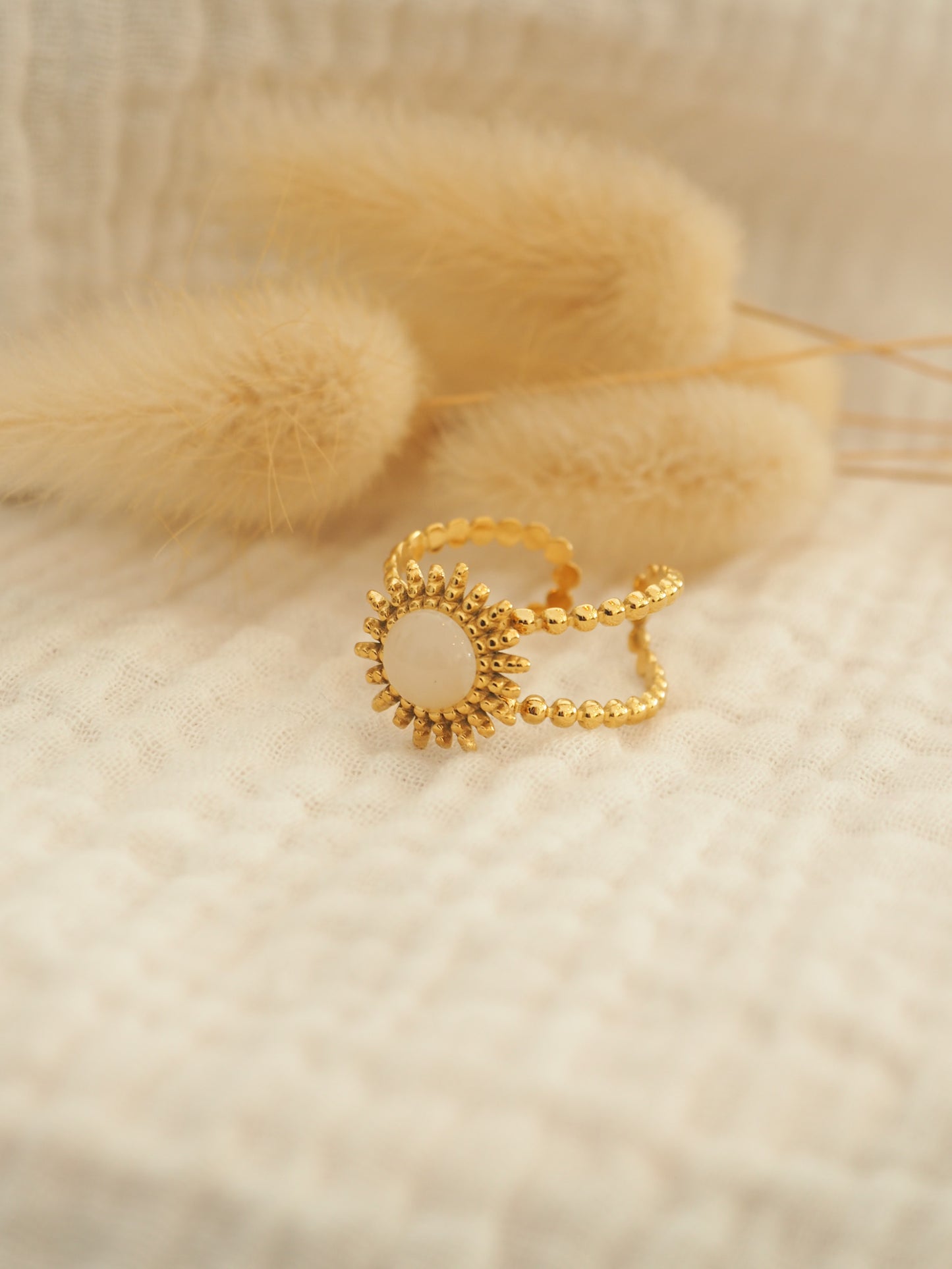 Bague soleil blanc