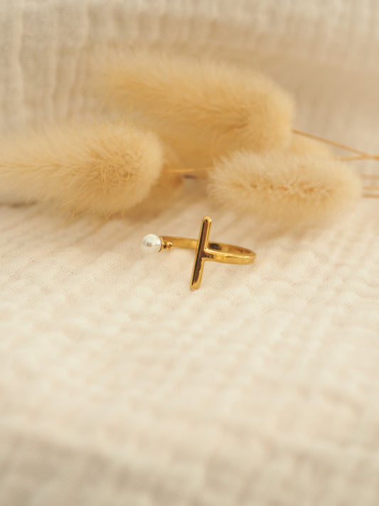 Bague trait et nacre