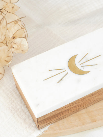 Boite marbre/bois lune