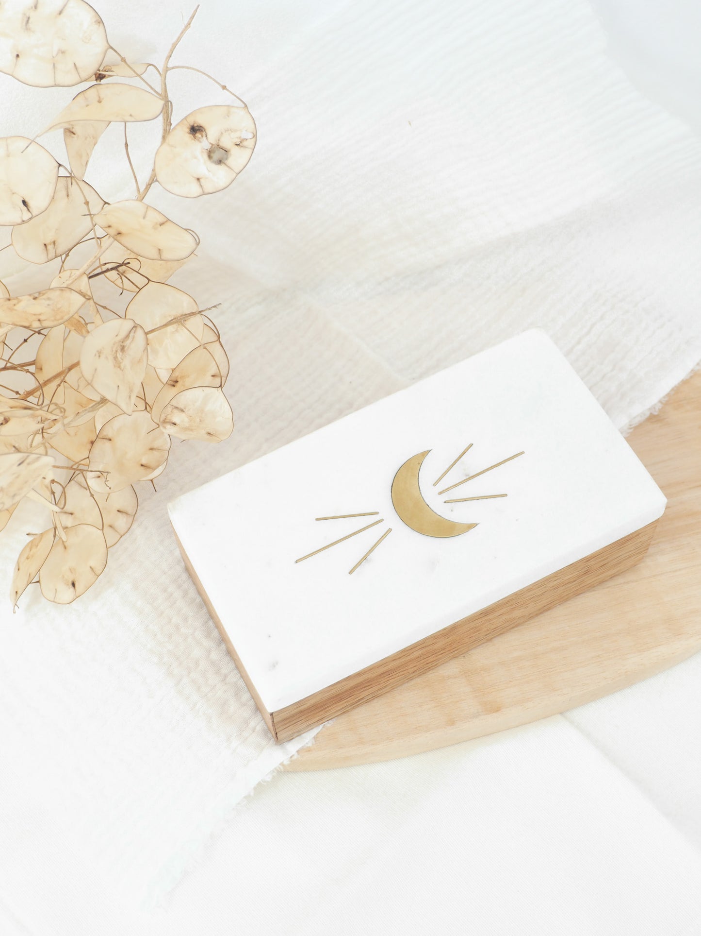 Boite marbre/bois lune