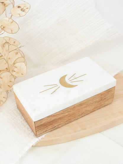 Boite marbre/bois lune