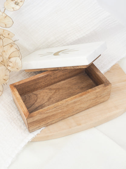 Boite marbre/bois lune