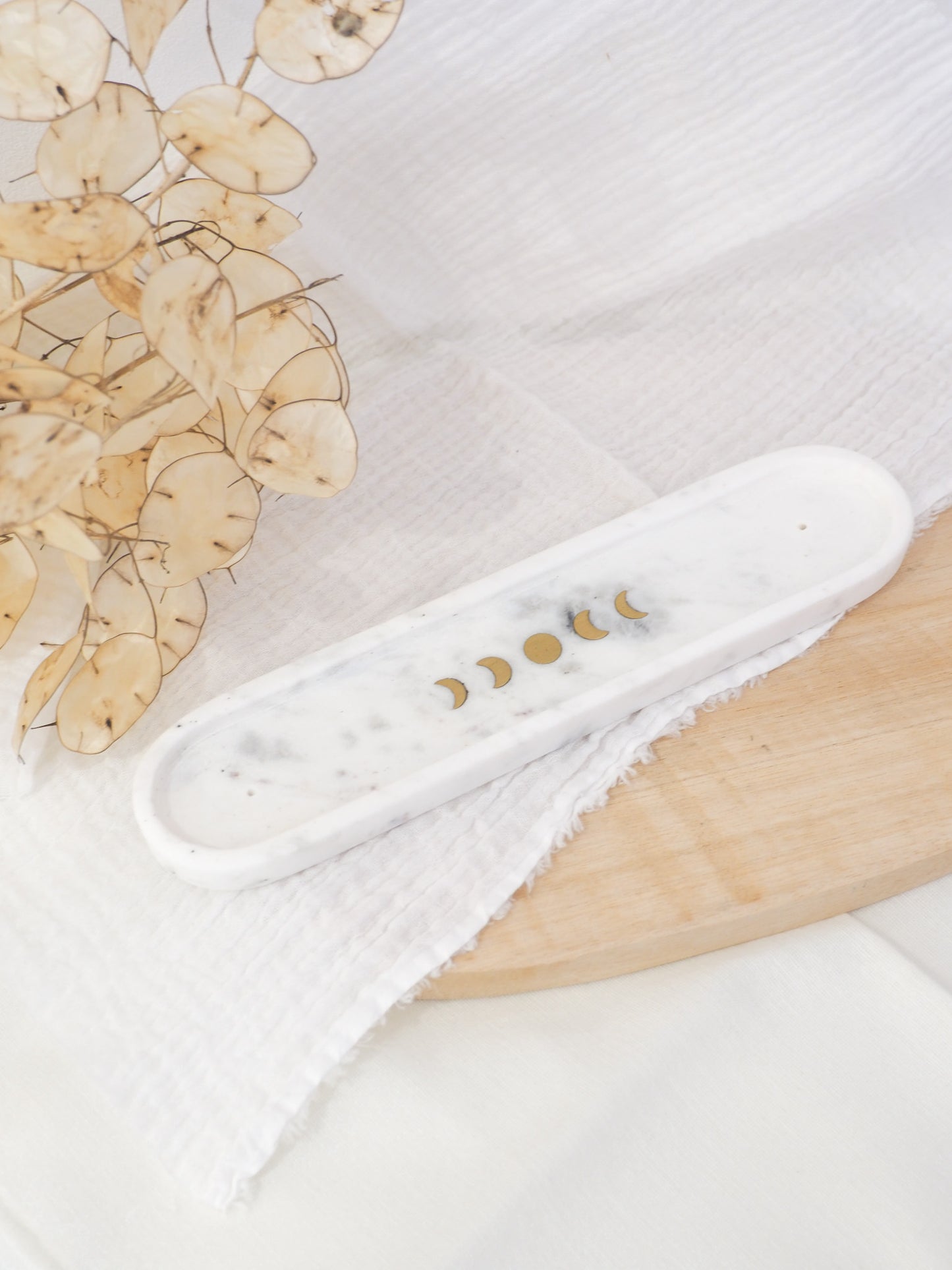 Porte encens phases lune marbre