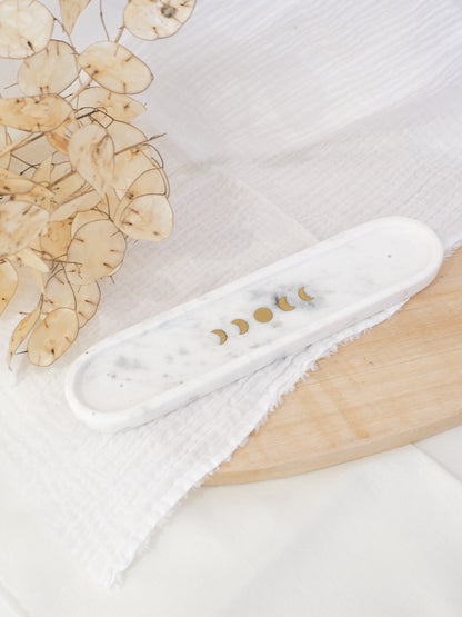 Porte encens phases lune marbre