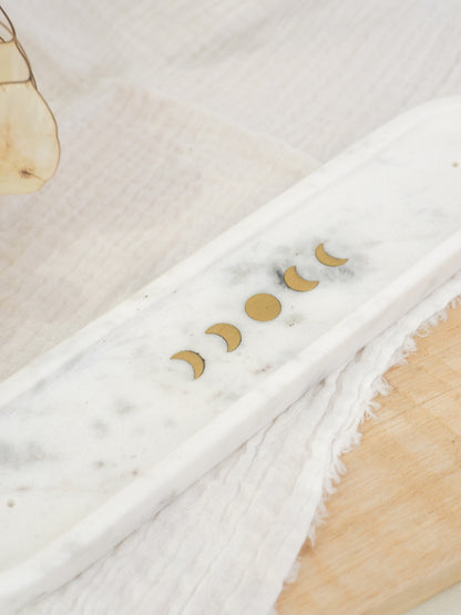 Porte encens phases lune marbre