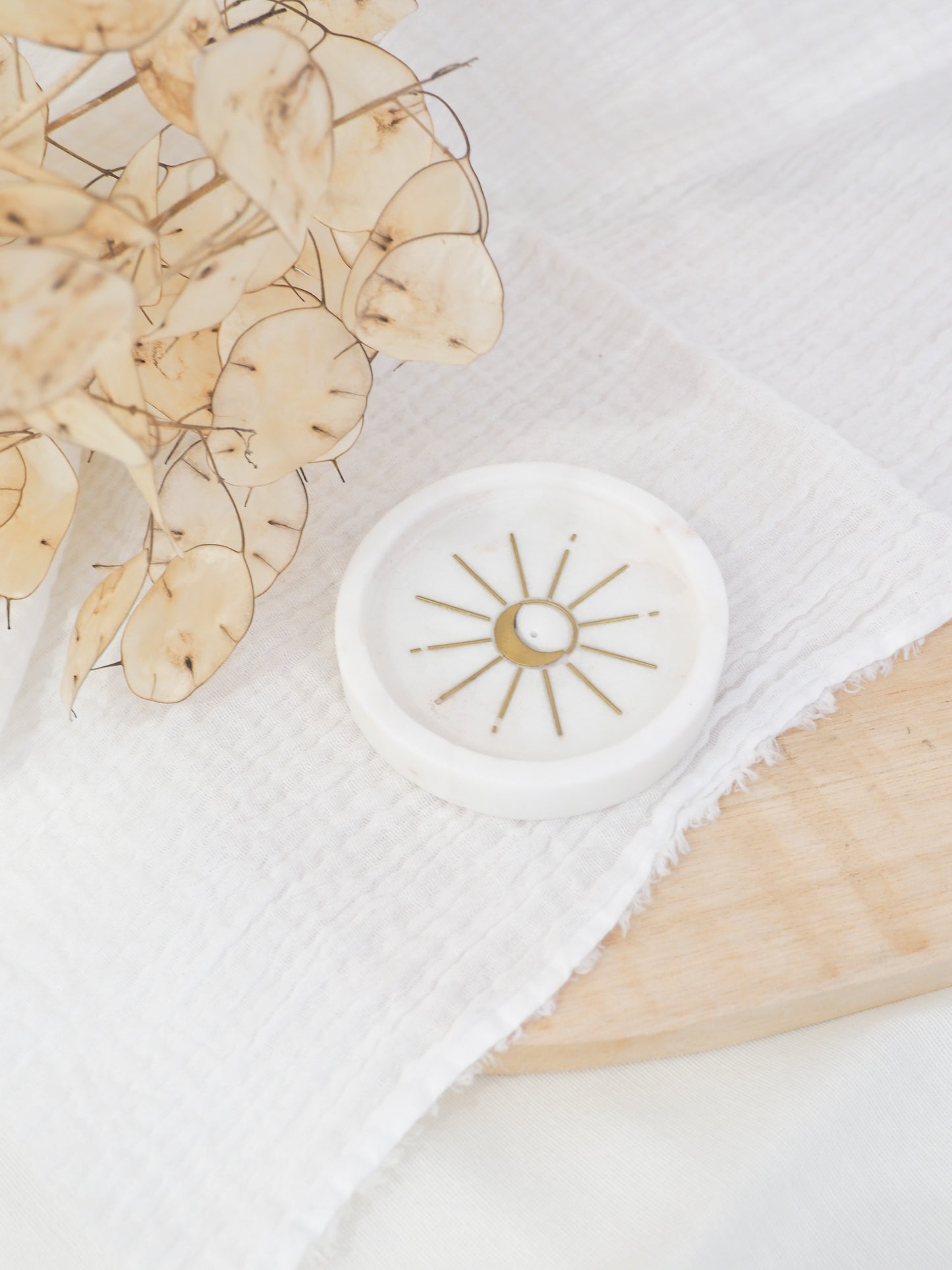 Porte encens rond lune/soleil