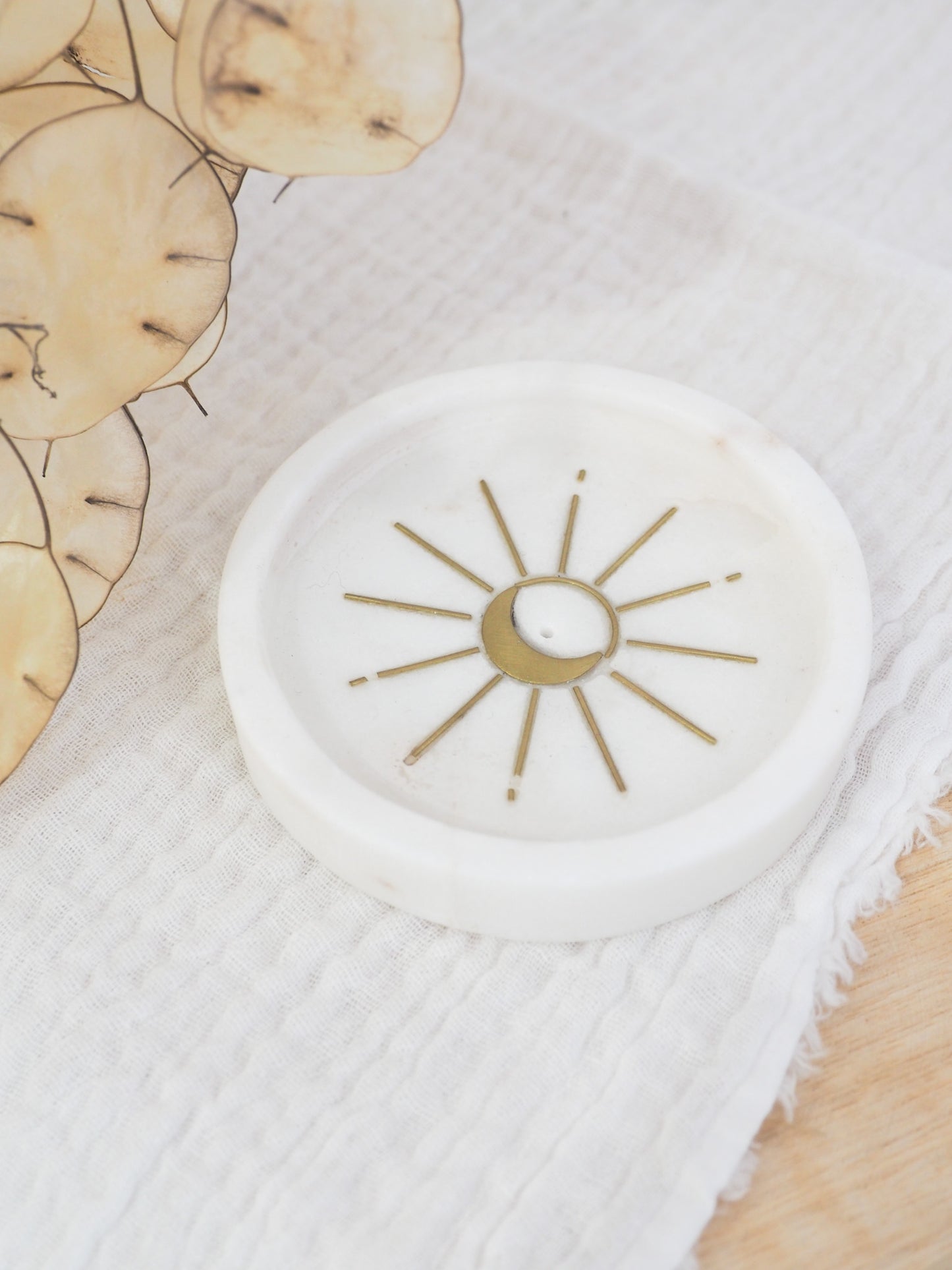 Porte encens rond lune/soleil