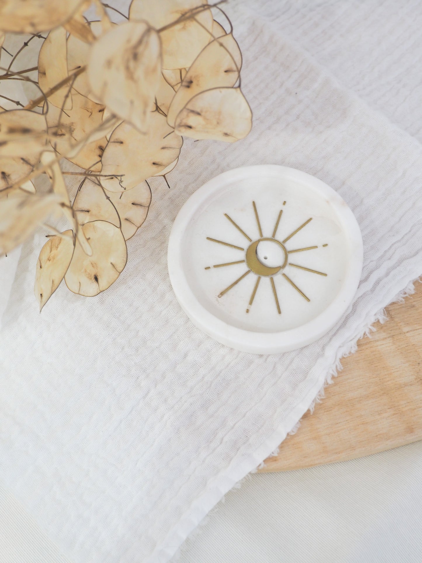 Porte encens rond lune/soleil