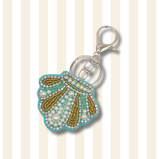 Porte clé Coquillage bleu