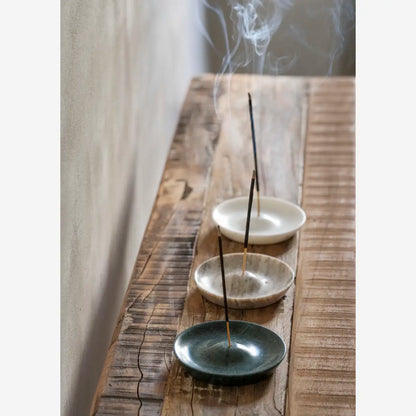 Porte encens marbre beige