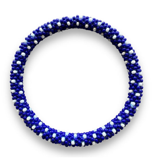 Bracelet népalais bleu/blanc