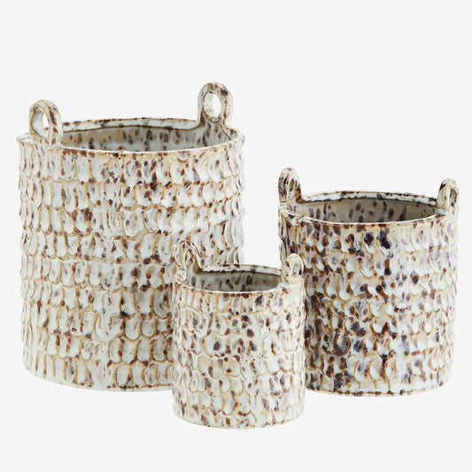 Cache pot effet panier