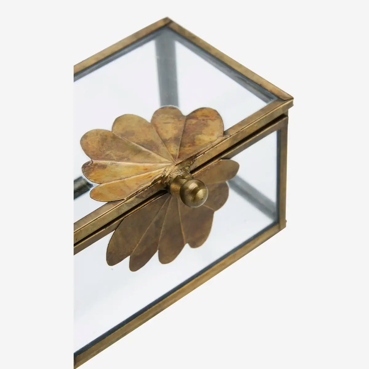 Boite en verre et laiton